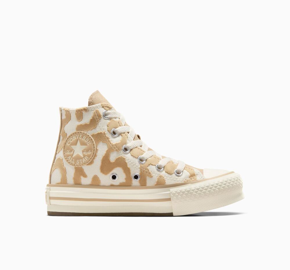CONVERSE KIDS 6 CHUCK TAYLOR ALL STAR EVA LIFT HIGH EGRET WARM QUARRY A11112C